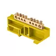 Шина "0" N (6х9мм) 8 отверстий латунь желтый изолятор на DIN-рейку розничный стикер EKF PROxima sn0-63-08-dz-r EKF/ЭКФ