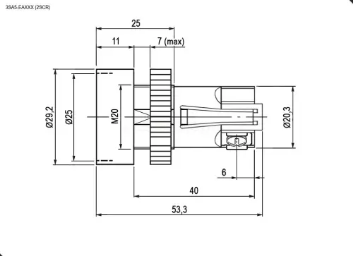 Кнопочный переключатель LXA2 (3SA5)-EA121, OFF-(ON) Ruichi 66028 - Ros-Electric