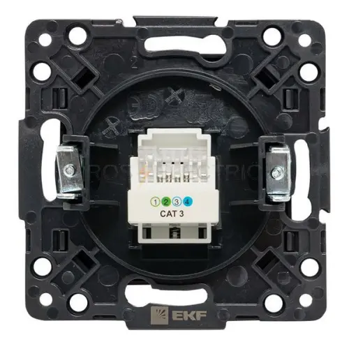 Стокгольм Механизм Розетки Phone 1-местной черный PROxima EKF EZT01-034-10 - Ros-Electric