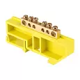 Шина "0" N (6х9мм) 6 отверстий латунь желтый изолятор на DIN-рейку розничный стикер EKF PROxima sn0-63-06-dz-r EKF/ЭКФ