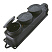 08 TDM-SQ0612-0008 Розетка трехместная с заглушками каучук 2Р+РЕ 16А 220В IP44 TDM