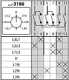 Кулачковый переключатель КПУ11-10/3186 (V: 3Uмф-0-3Uф) SQ0715-0154 TDM/ТДМ